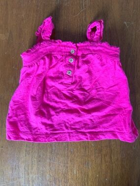 🍓3/$10 Carters Toddler Pink Ruffle Strap Tank Top size 9m